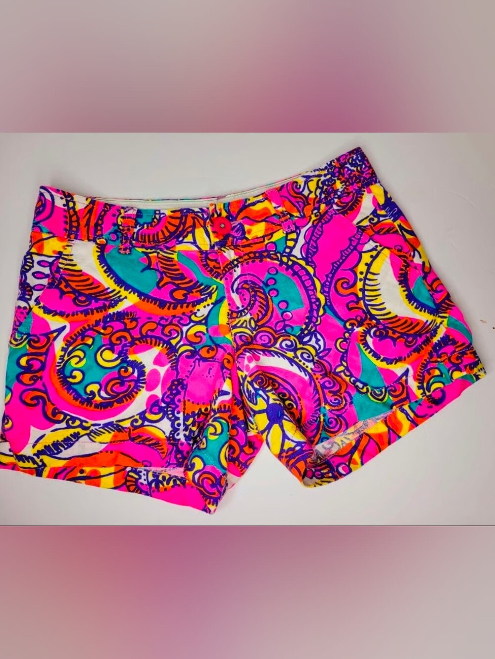 Lilly Pulitzer Callahan Pink & Orange Low Rise Shorts Size 6